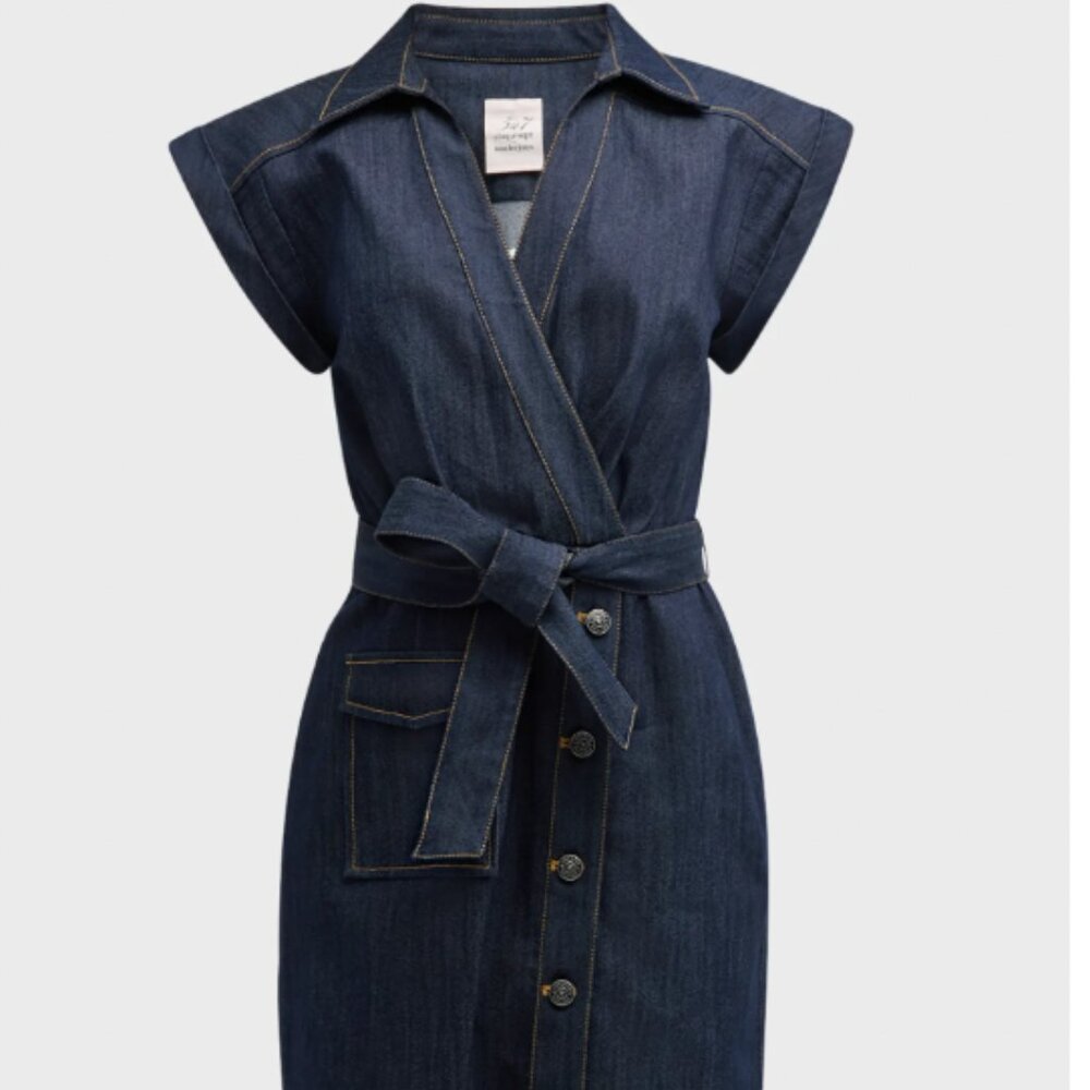 Cinq a Sept Tena Belted Denim Shirtdress - Size 10 - NWT